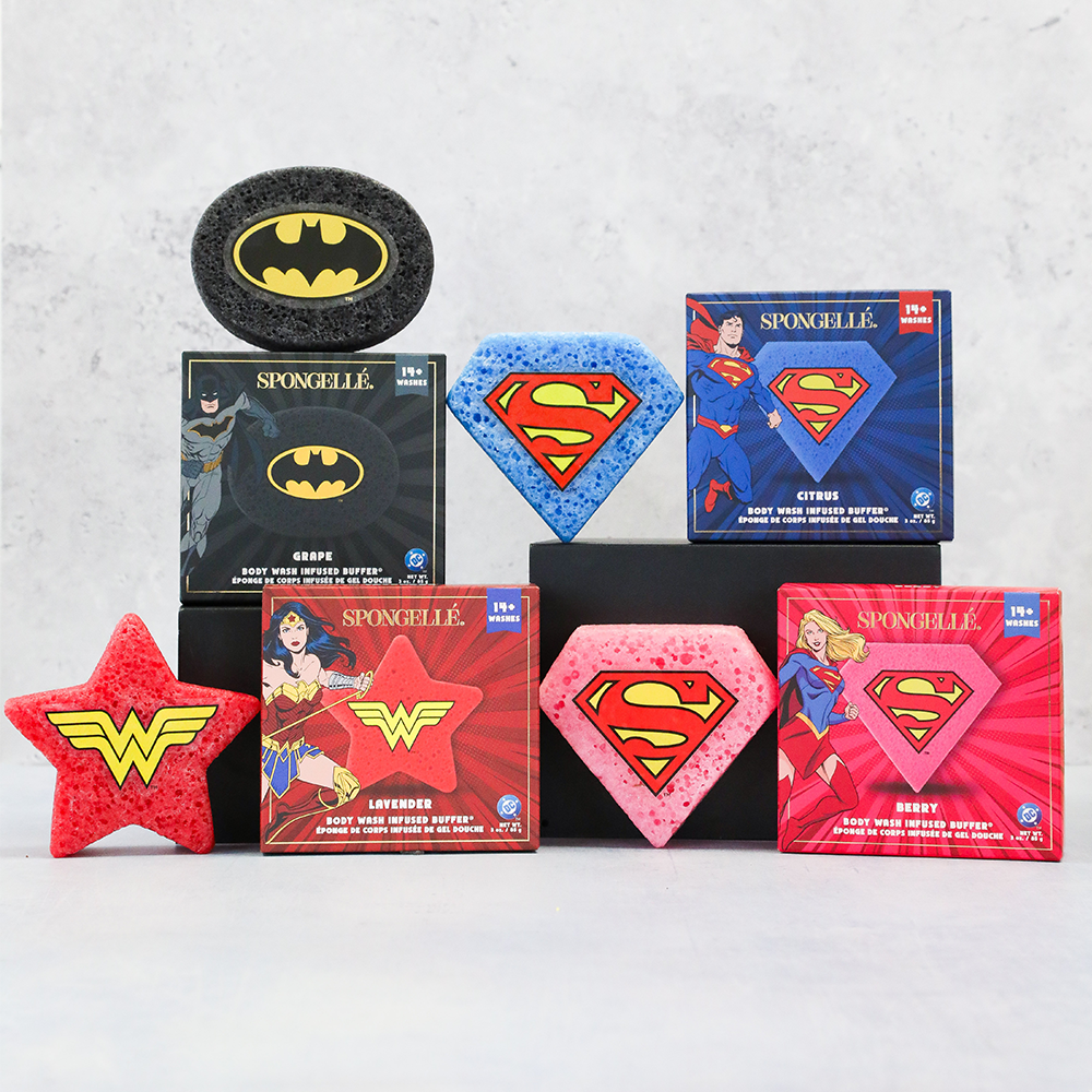 DC Superhero Body Wash Buffers | 4-Piece Set