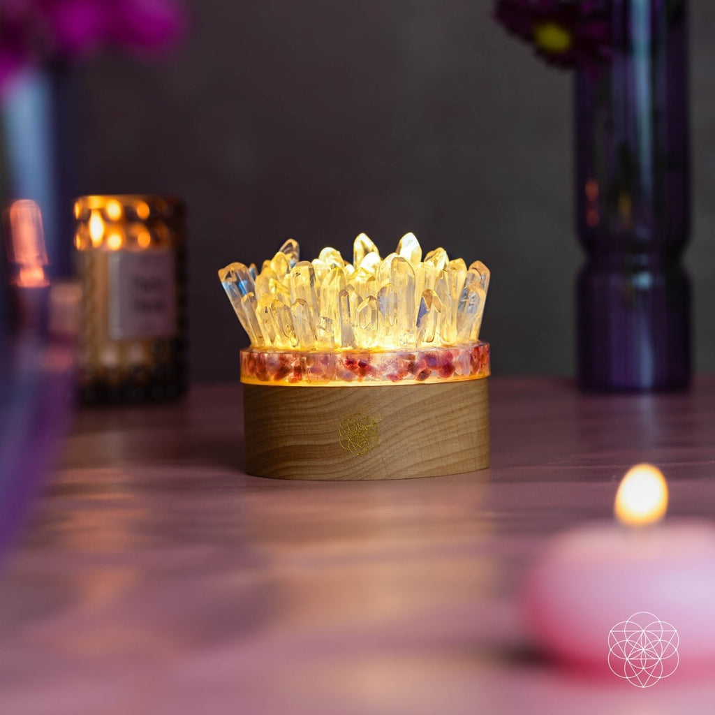 Find My Peace | Clear Quartz & Pink Tourmaline Crystal Lamp