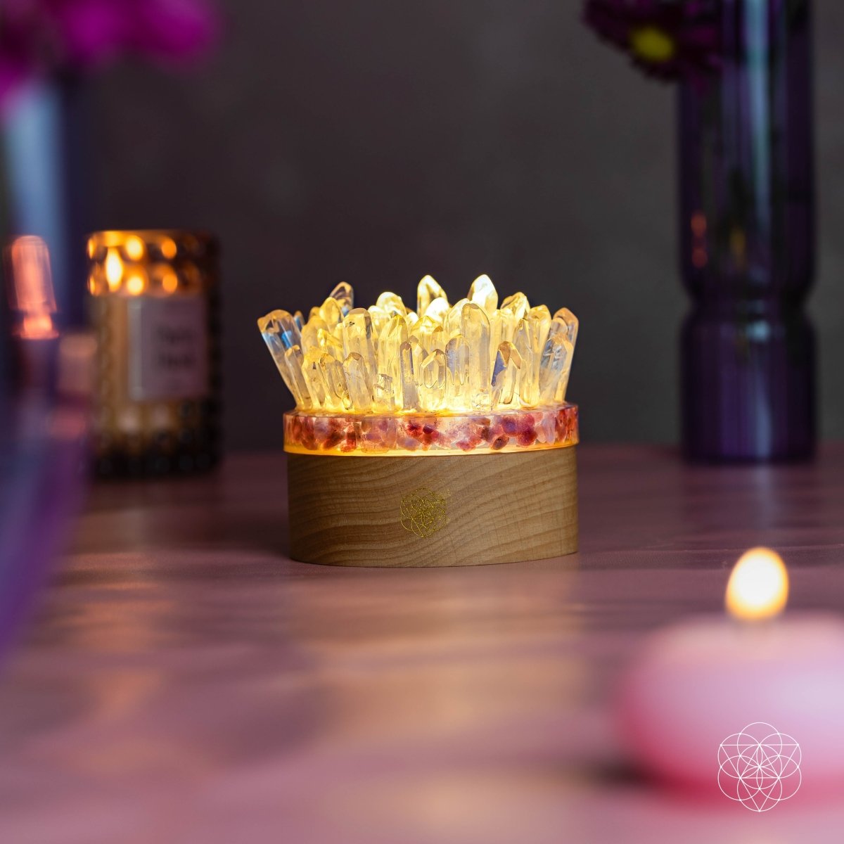 Find My Peace | Clear Quartz & Pink Tourmaline Crystal Lamp