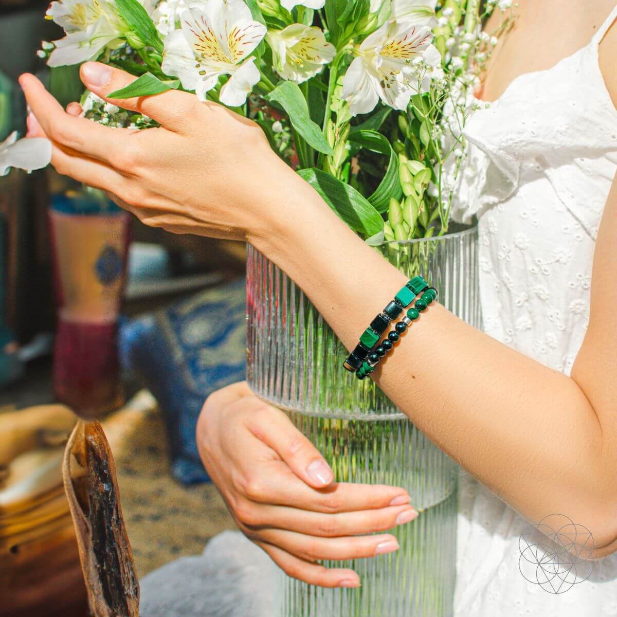 Fortress of Heart & Mind | Malachite & Black Onyx Bracelet Set