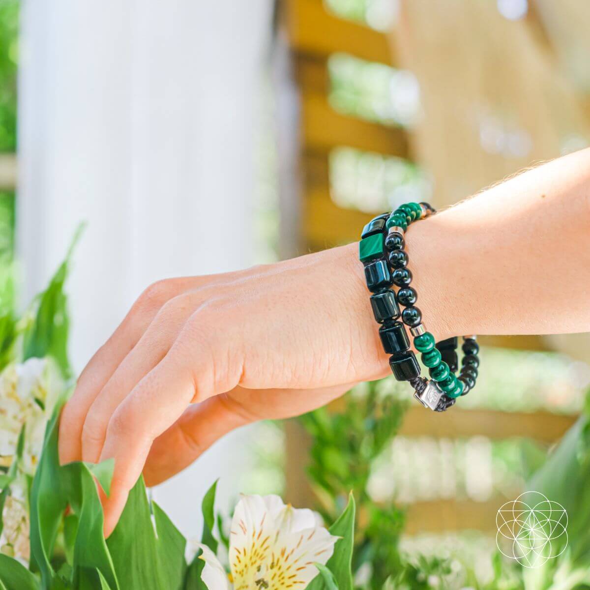 Fortress of Heart & Mind | Malachite & Black Onyx Bracelet Set