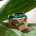 Fortress of Heart & Mind | Malachite & Black Onyx Bracelet Set