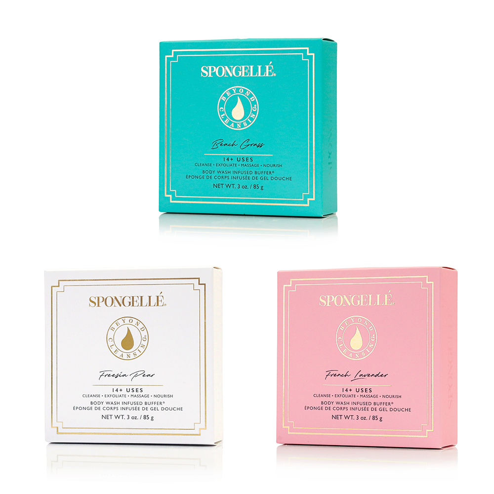 Fresh Body Wash Buffers | 3-Piece Boxed Set