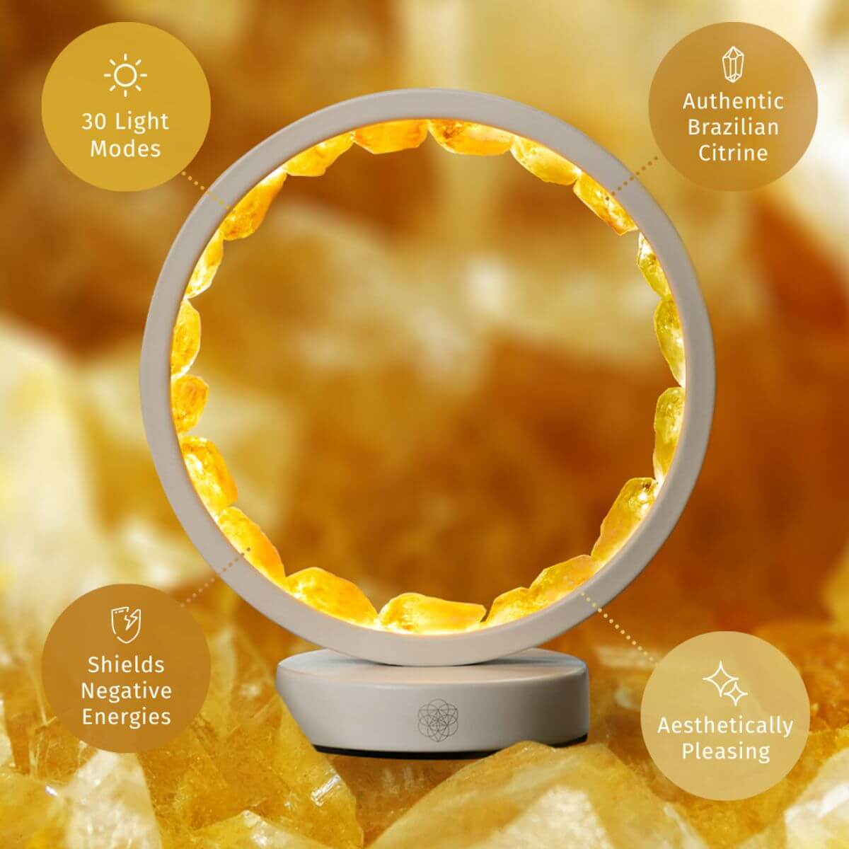 Infinite Abundance | Citrine Crystal Halo Lamp
