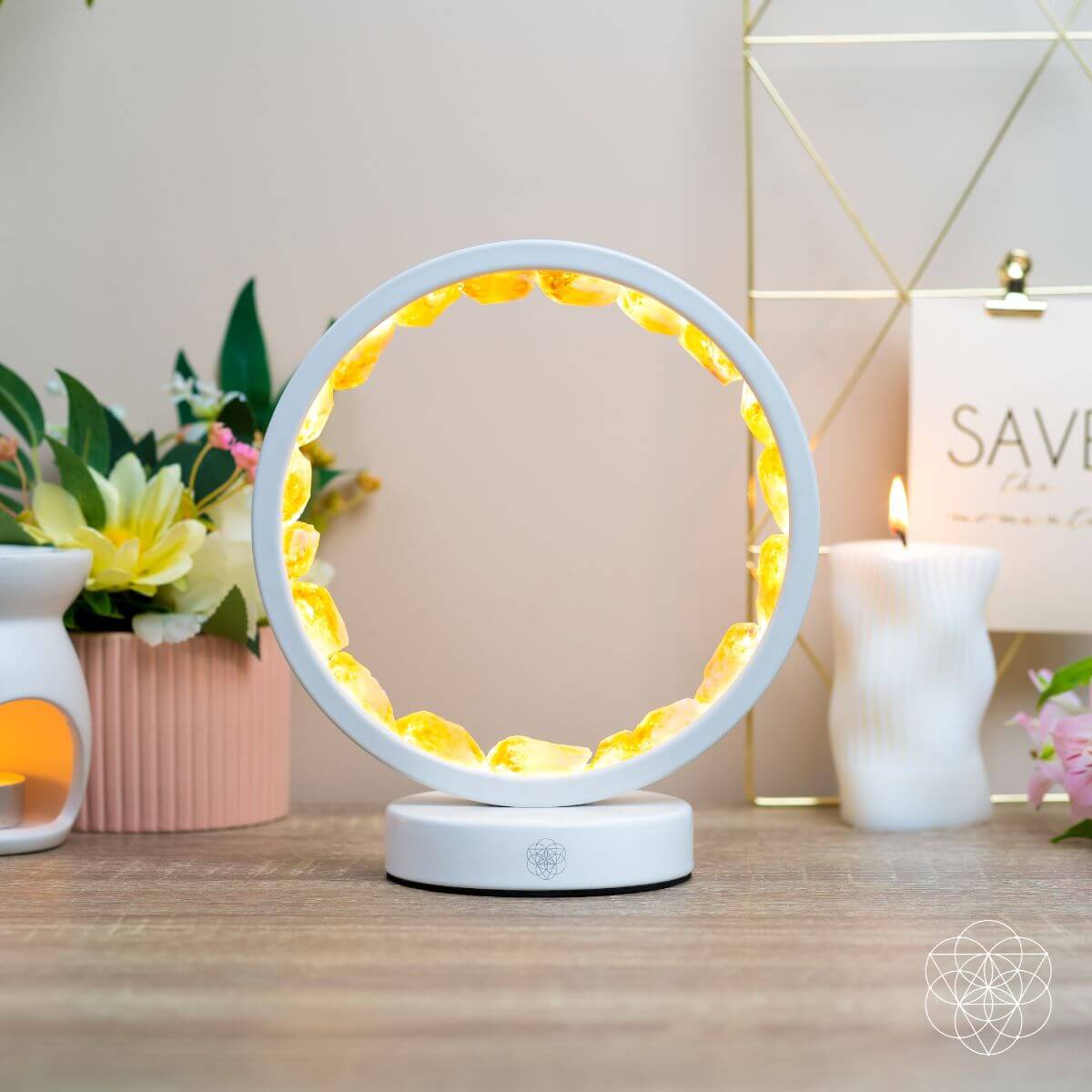 Infinite Abundance | Citrine Crystal Halo Lamp