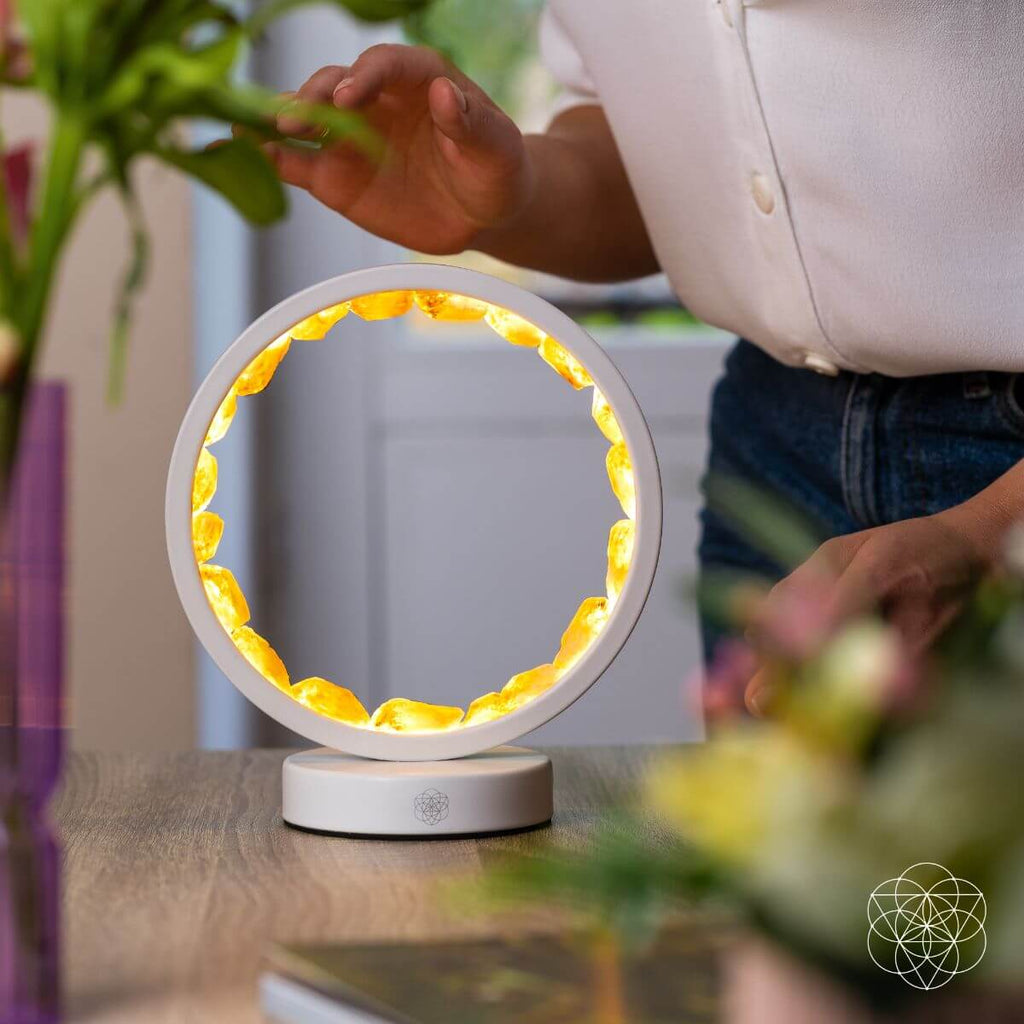 Infinite Abundance | Citrine Crystal Halo Lamp