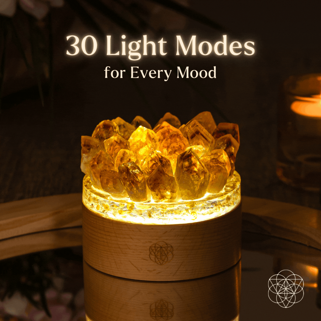 Midas Citrine Crystal Cluster Lamp | 30 Light Modes