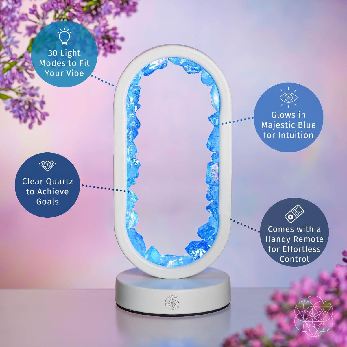 Manifest Success | Blue Aura Quartz Lamp with Remote