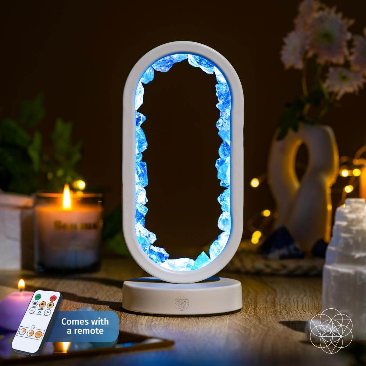 Manifest Success | Blue Aura Quartz Lamp with Remote