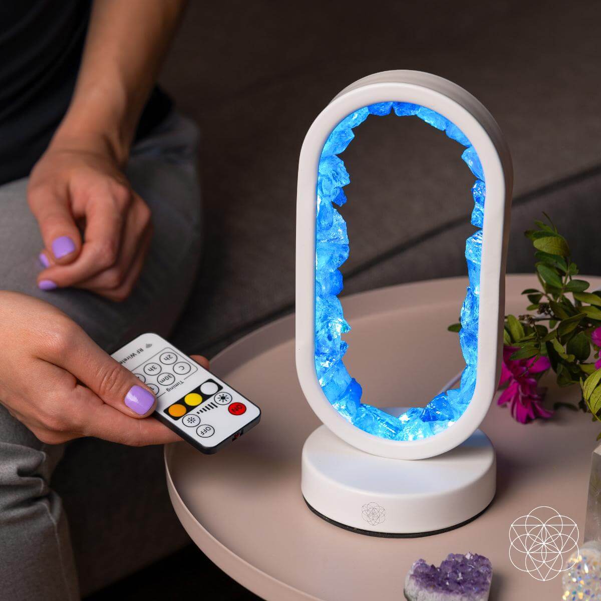 Manifest Success | Blue Aura Quartz Lamp with Remote