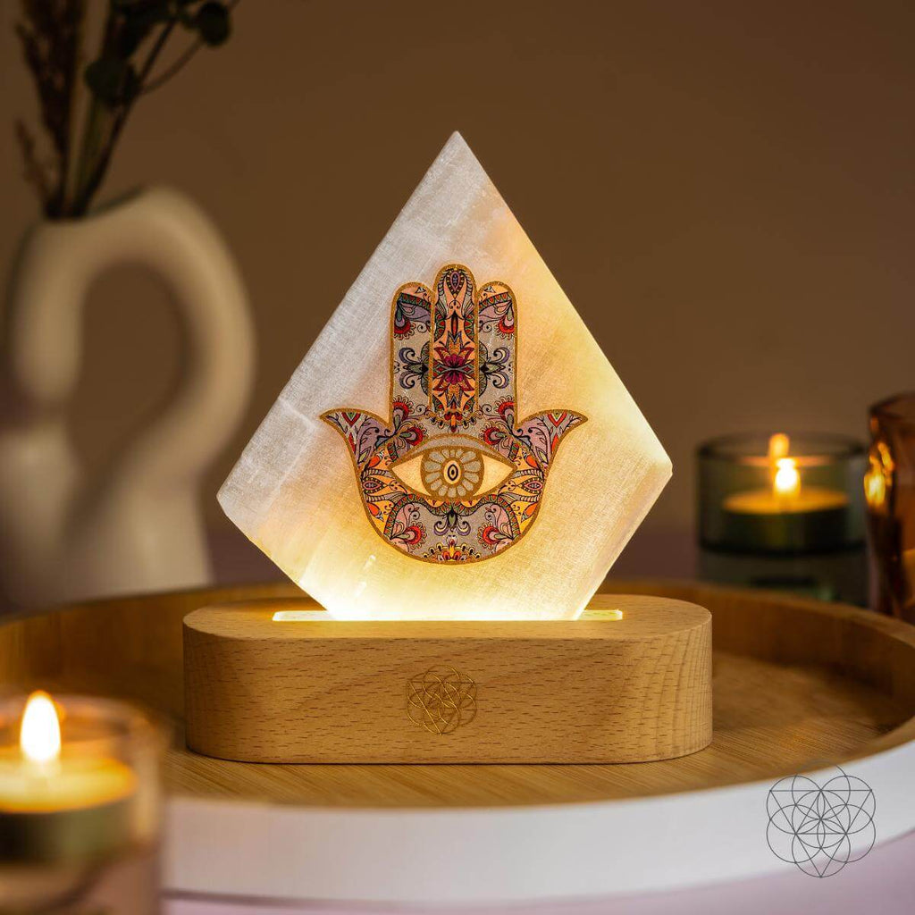 My Aura Spa | Selenite Hand-Design Mood Lamp