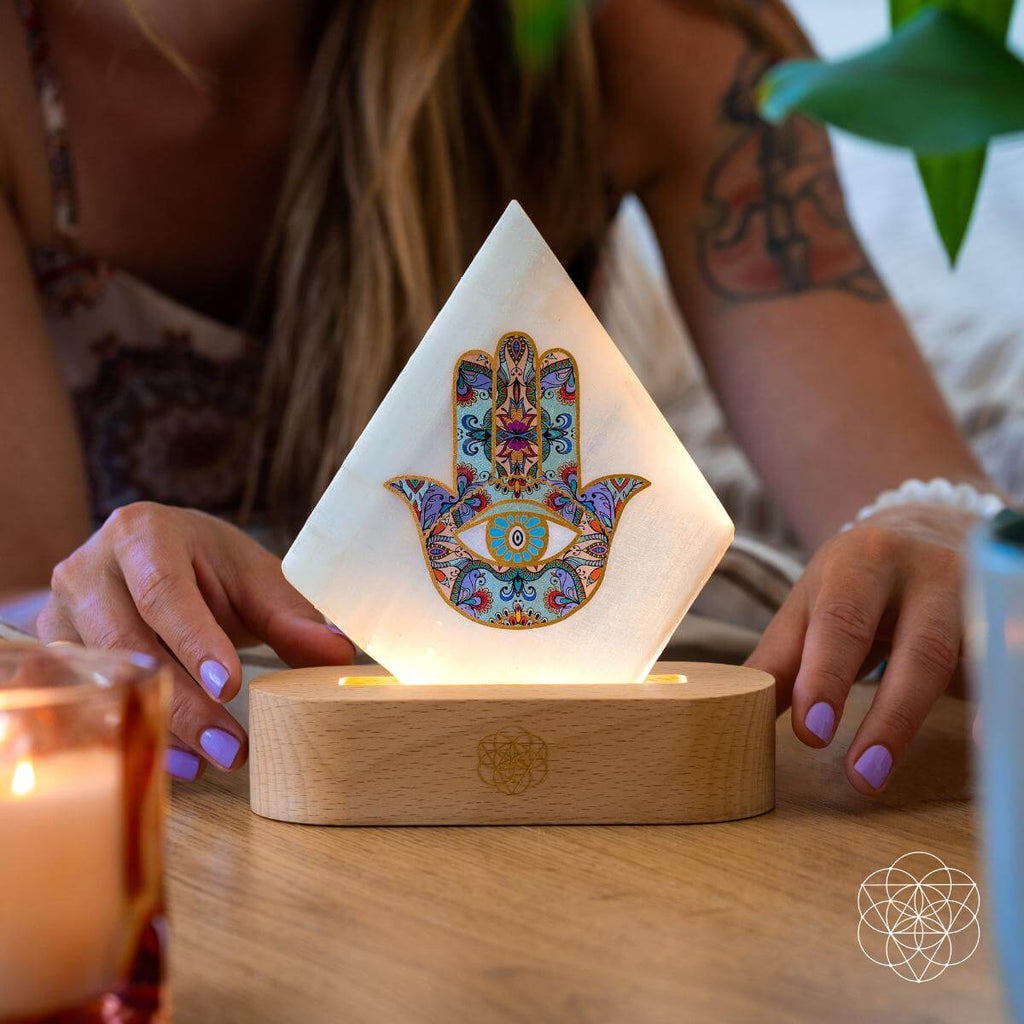 My Aura Spa | Selenite Hand-Design Mood Lamp