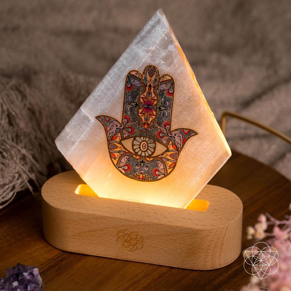 My Aura Spa | Selenite Hand-Design Mood Lamp