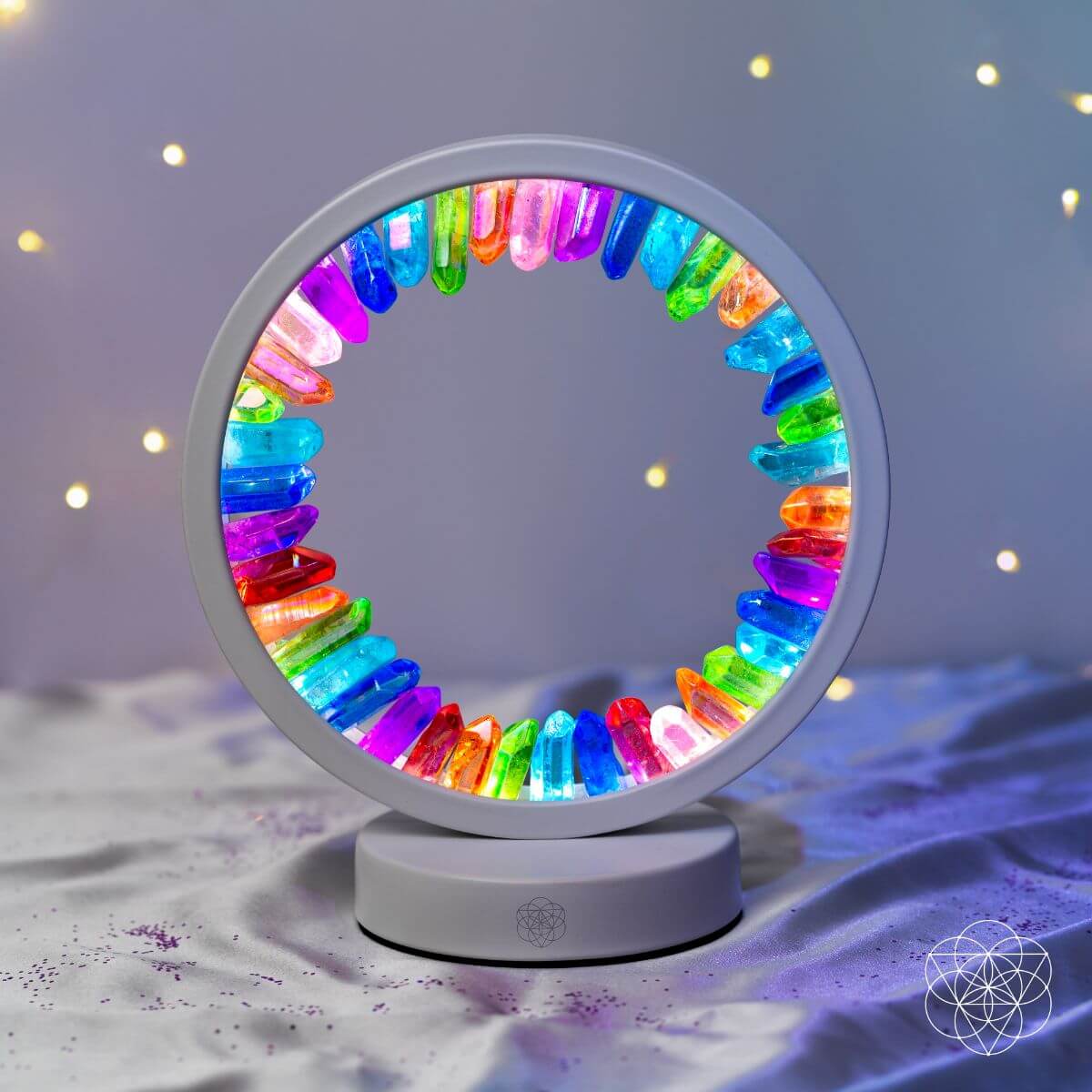 Rainbow After the Storm | Aura Quartz Halo Lamp