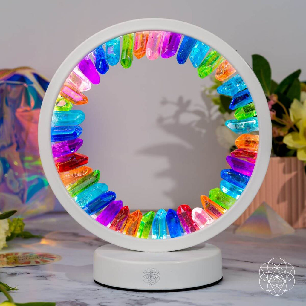 Rainbow After the Storm | Aura Quartz Halo Lamp
