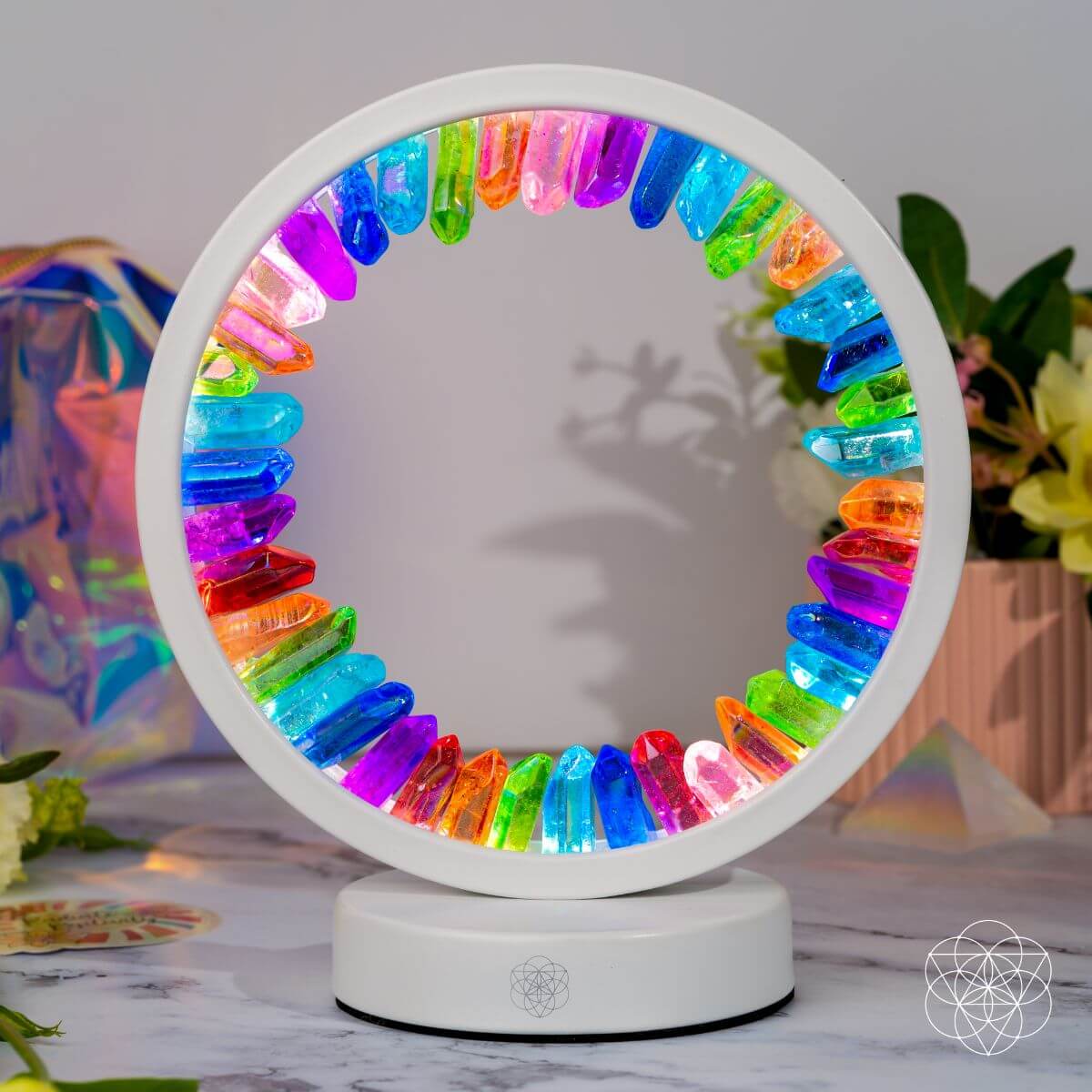 Rainbow After the Storm | Aura Quartz Halo Lamp