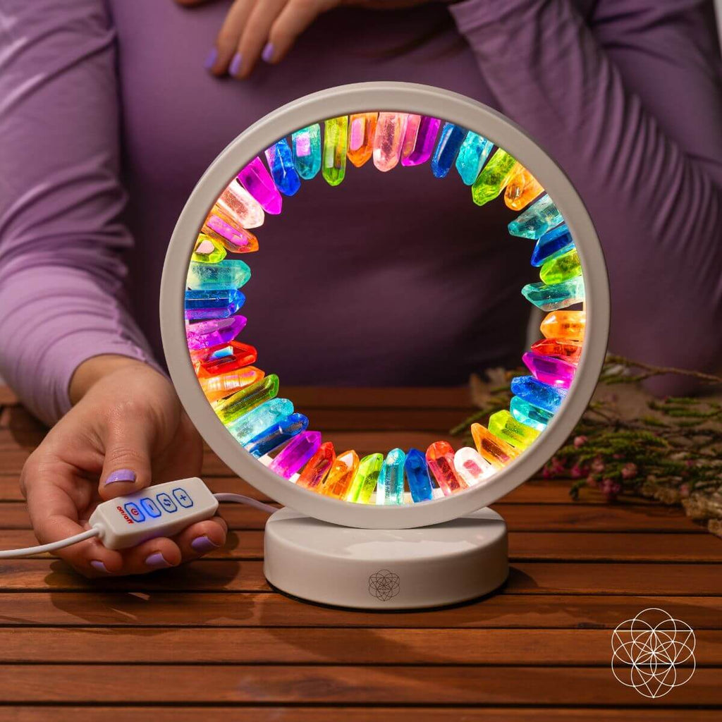 Rainbow After the Storm | Aura Quartz Halo Lamp
