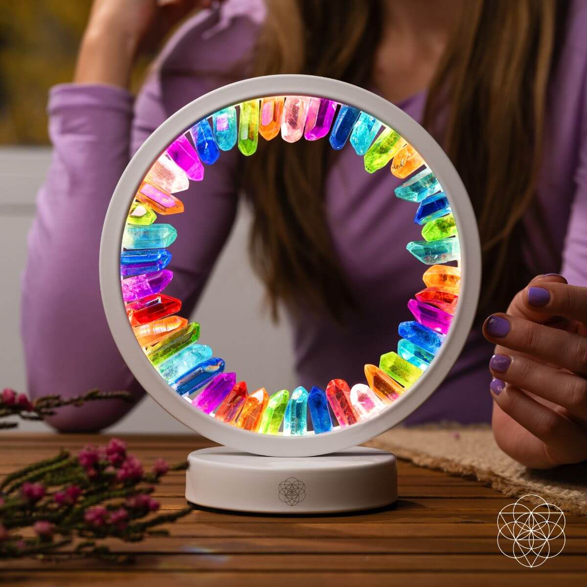 Rainbow After the Storm | Aura Quartz Halo Lamp