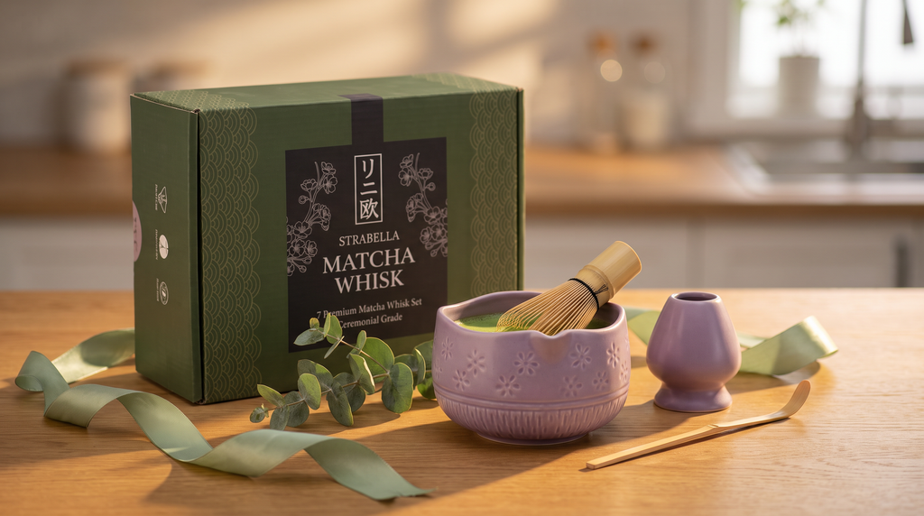 7-Piece Matcha Whisk & Ceramic Bowl Gift Set