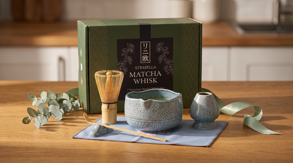 7-Piece Matcha Whisk & Ceramic Bowl Gift Set
