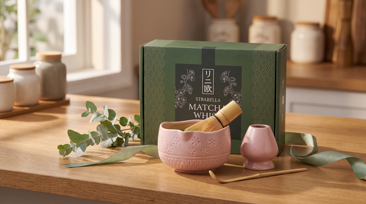 7-Piece Matcha Whisk & Ceramic Bowl Gift Set