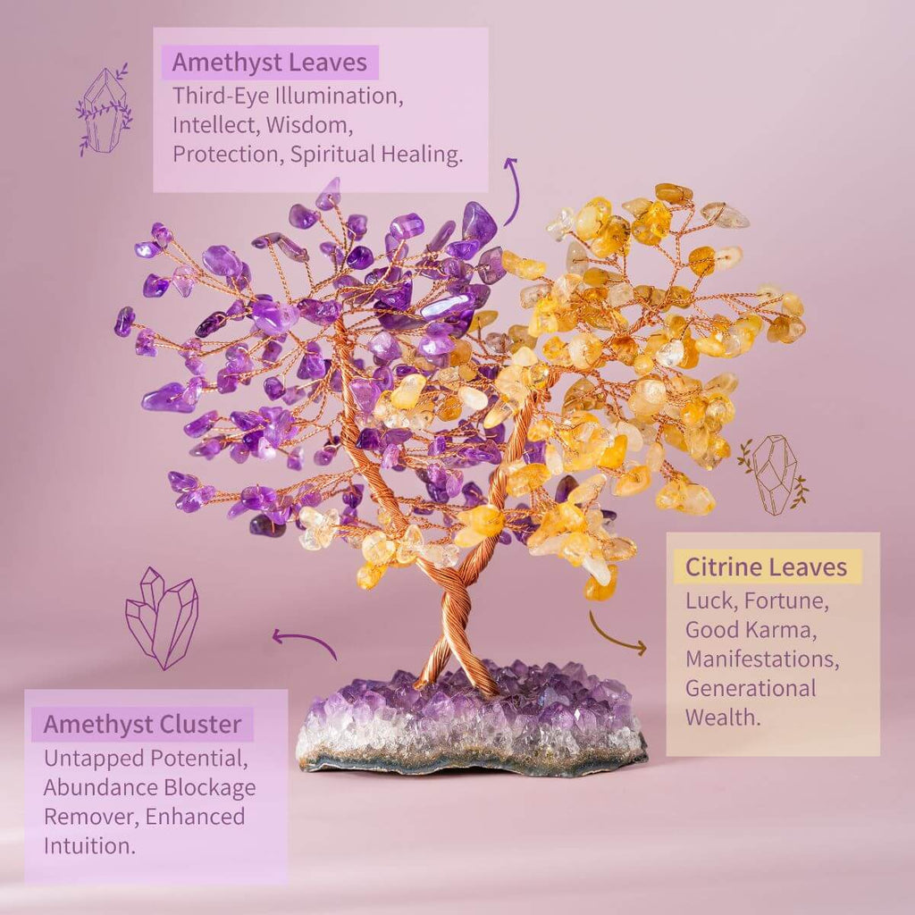 Supreme Abundance Amethyst & Citrine Crystal Tree