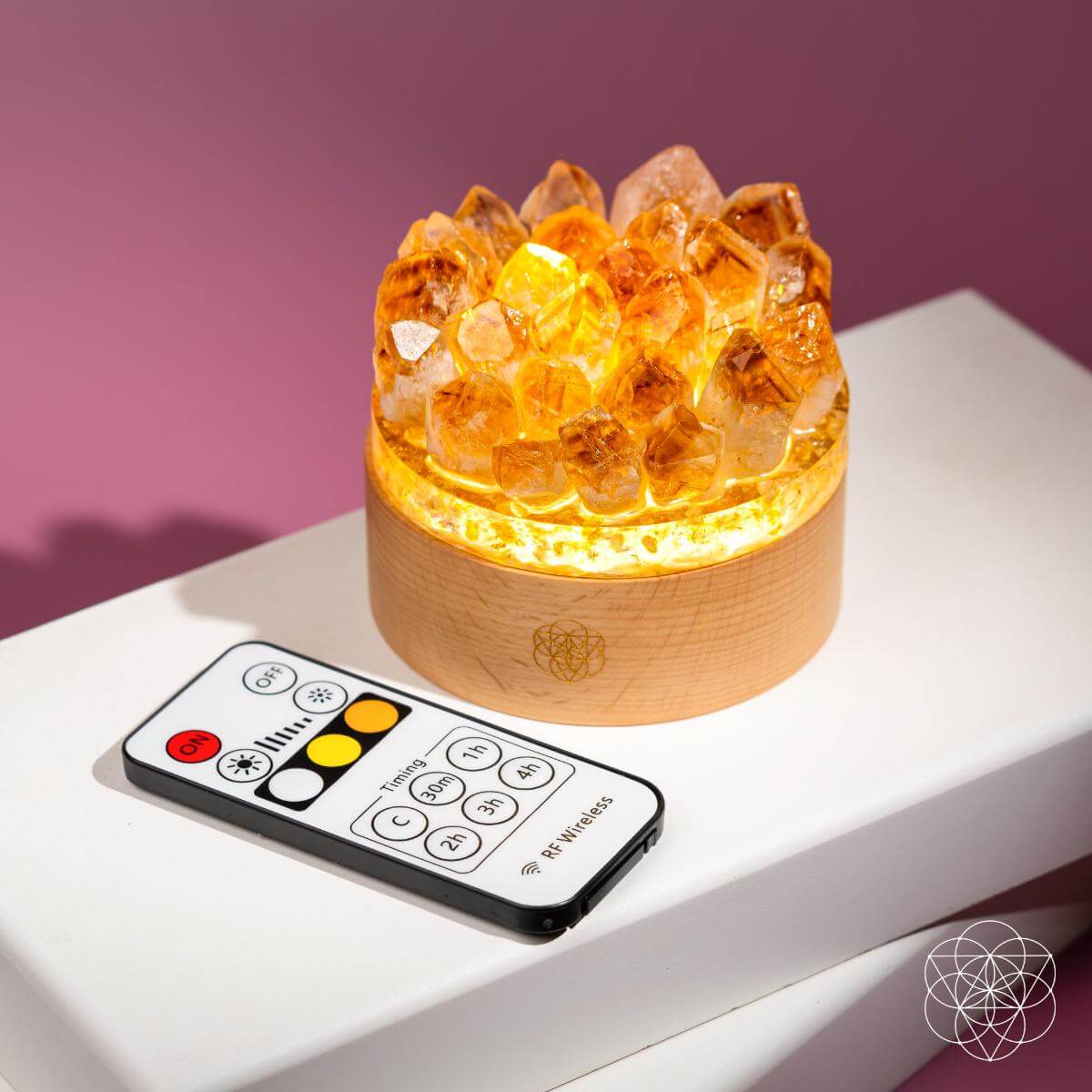 Midas Citrine Crystal Cluster Lamp | 30 Light Modes