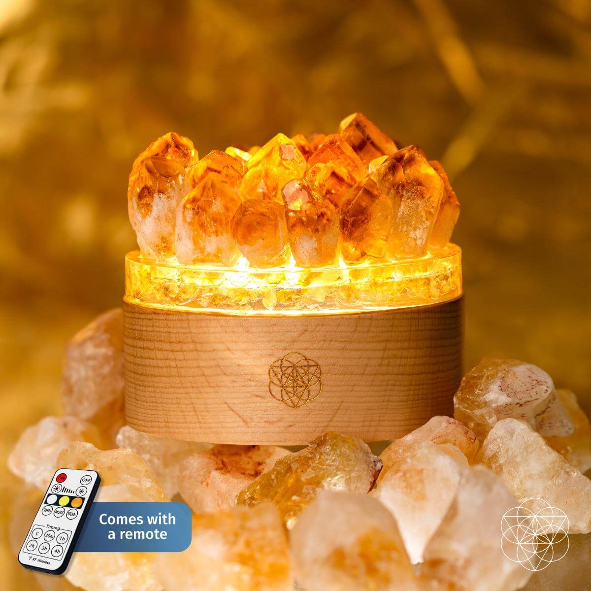 Midas Citrine Crystal Cluster Lamp | 30 Light Modes