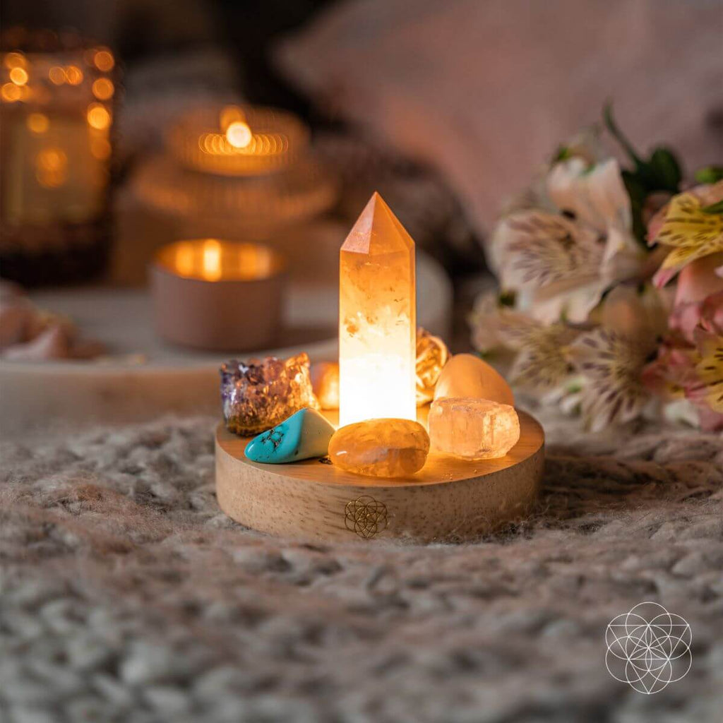 Crystal Garden Accent Lamp | Rose Quartz & Turquoise